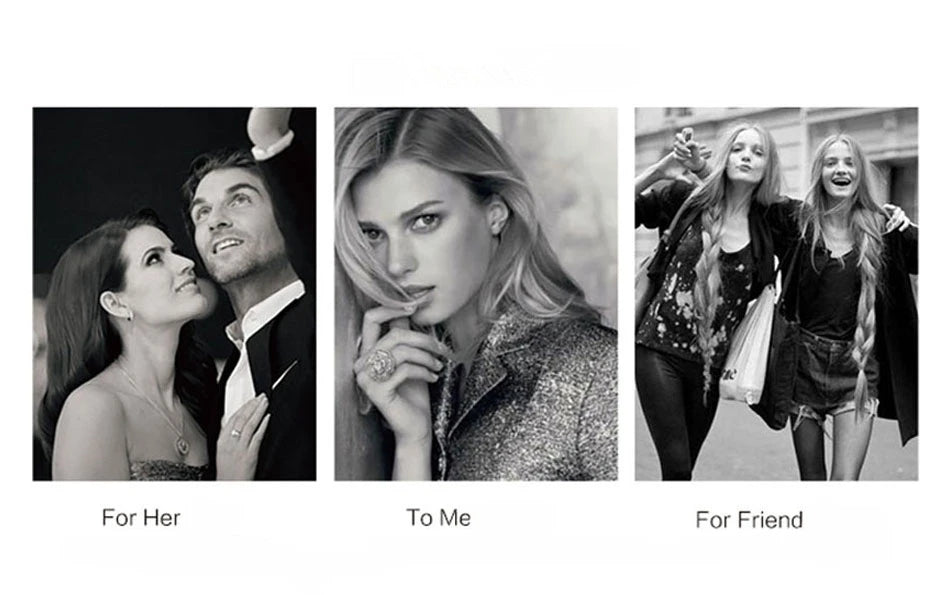 LIVVY Fashion Black LOVE Heart Zircon Drop Earrings